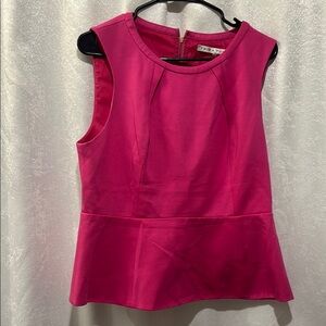 Trina Turk Pink Sleeveless Peplum Blouse